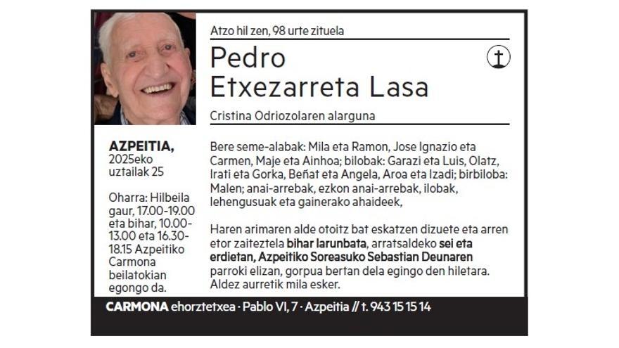 PEDRO ETXEZARRETA LASA