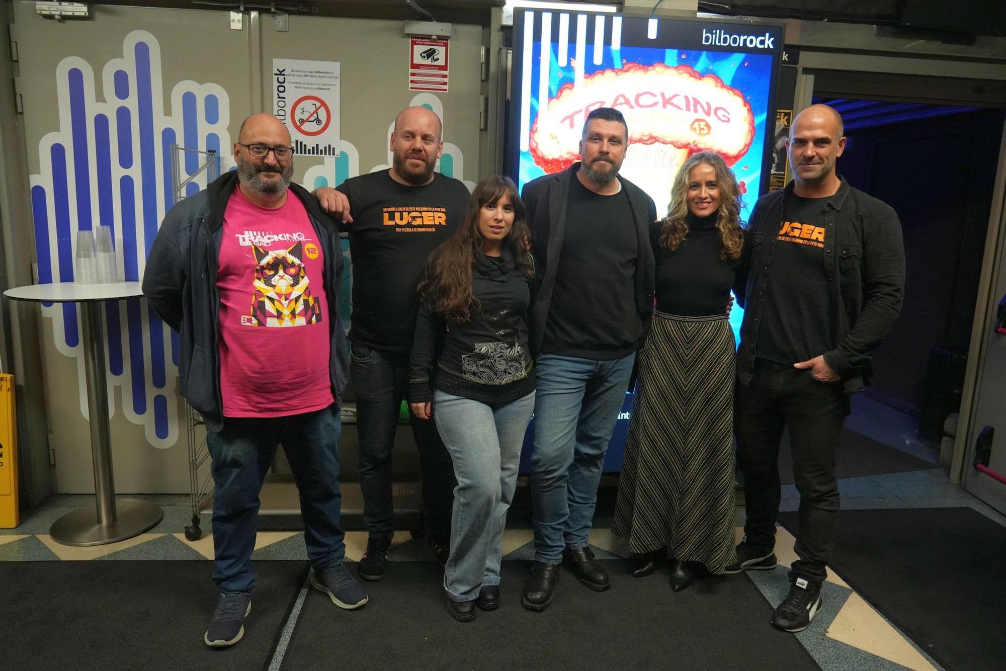 Iñigo Portillo, Gorka Martín Curto, Irene Guerrero; el realizador Bruno Martín; la actriz Ana Turpin y el actor Mario Mayo.