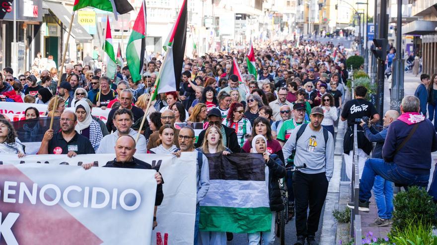 Los paros en favor de Palestina en Vitoria se dejan notar en comercio, transporte y educación