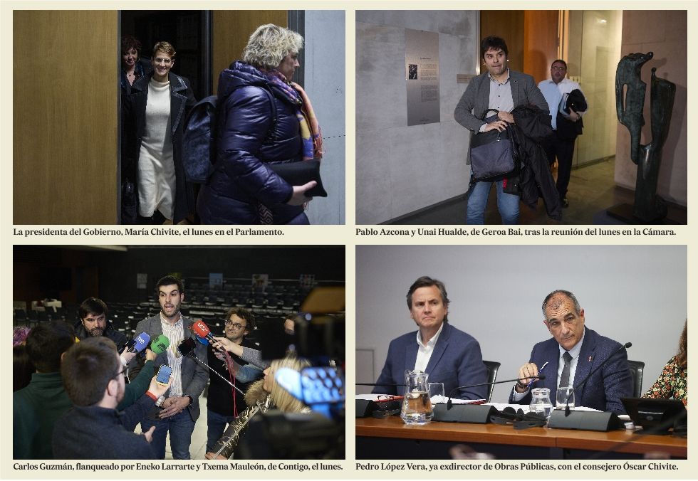 Montaje fotográfico con los principales protagonistas de esta semana a cuenta del sobrecoste de Belate.