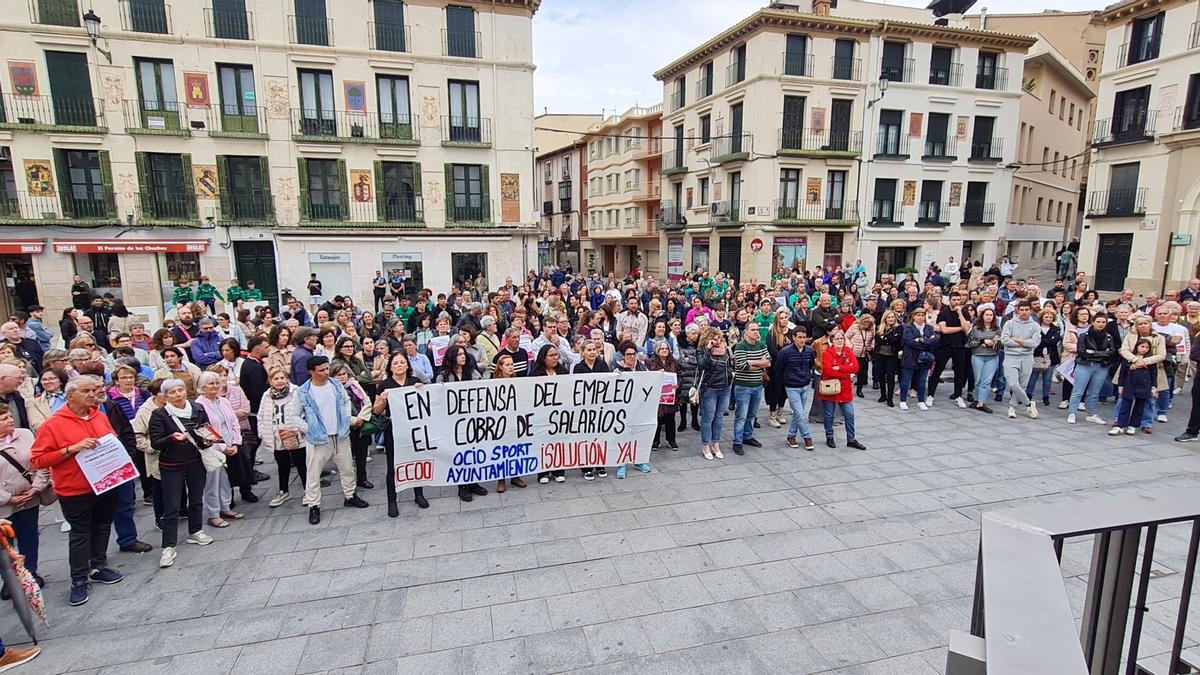 Protesta organizada en mayo por la situación que vivían los empleados de Ocio Sport.