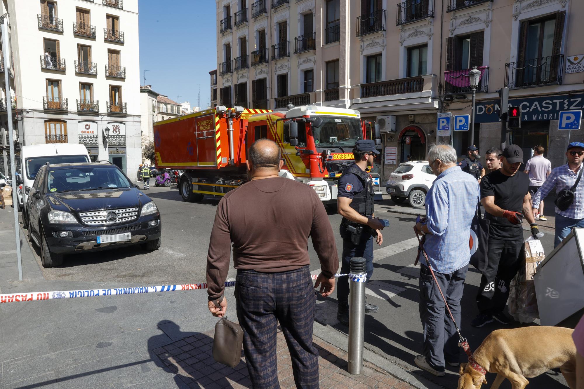 Las imágenes del derrumbe de un edificio en Madrid