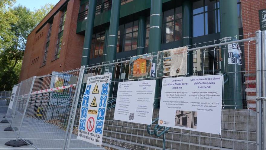 Renovada la cubierta de la zona social y deportiva del centro cívico Judimendi