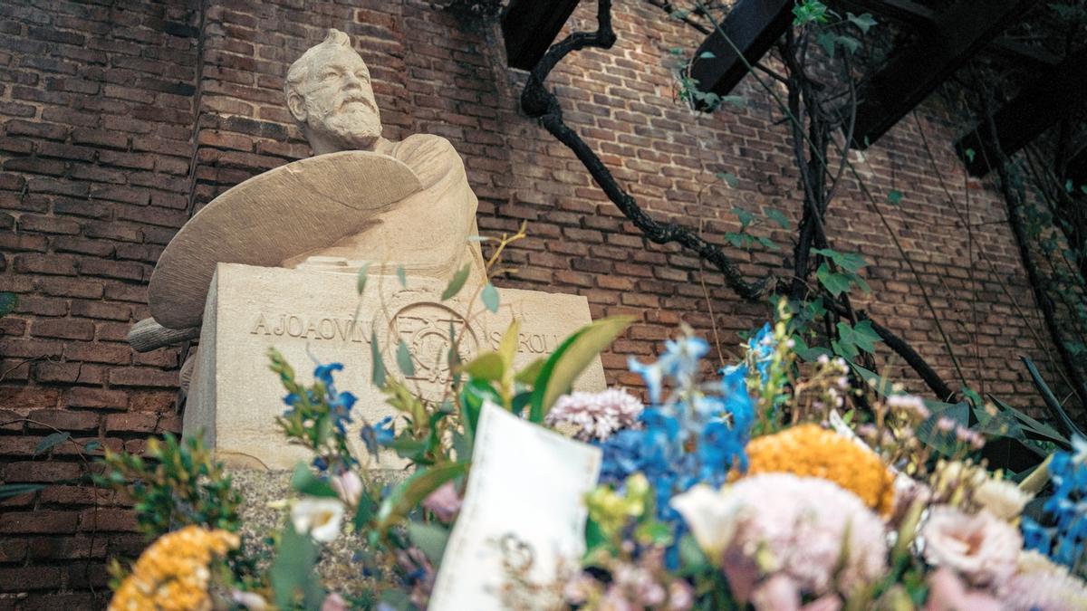 Ofrenda floral en el homenaje a Sorolla.