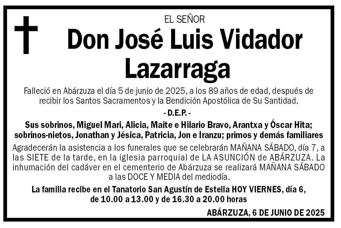José Luis Vidador Lazarraga