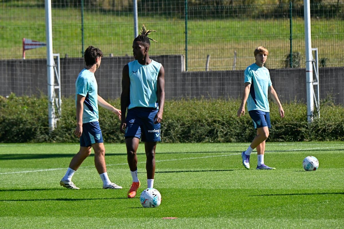 Entrenamiento del Athletic tras el partido ante el Borussia