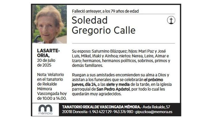 SOLEDAD GREGORIO CALLE