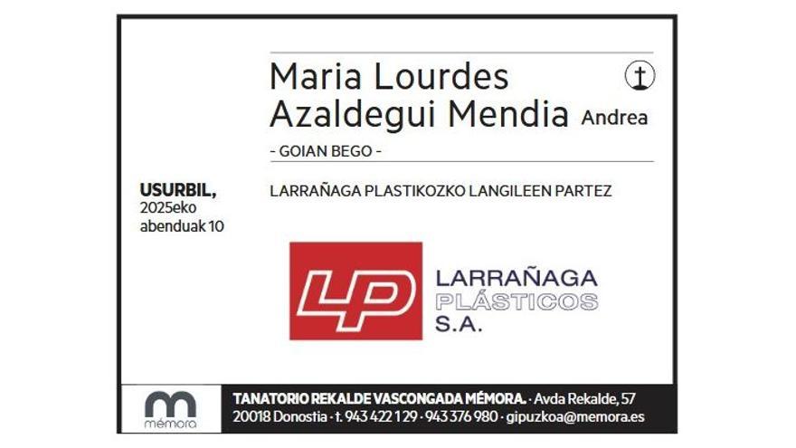 MARIA LOURDES AZALDEGUI MENDIA