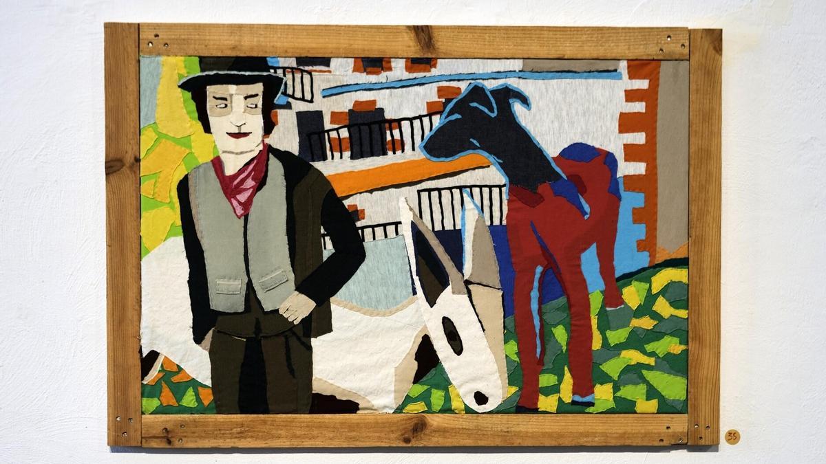 La artista ha reproducido con telas cuadros que pintó al óleo en los 90.