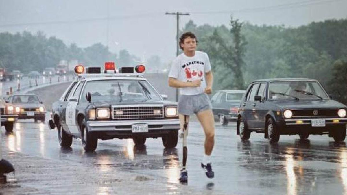 Terry Fox durante su &#039;Maratón de la Esperanza&#039;