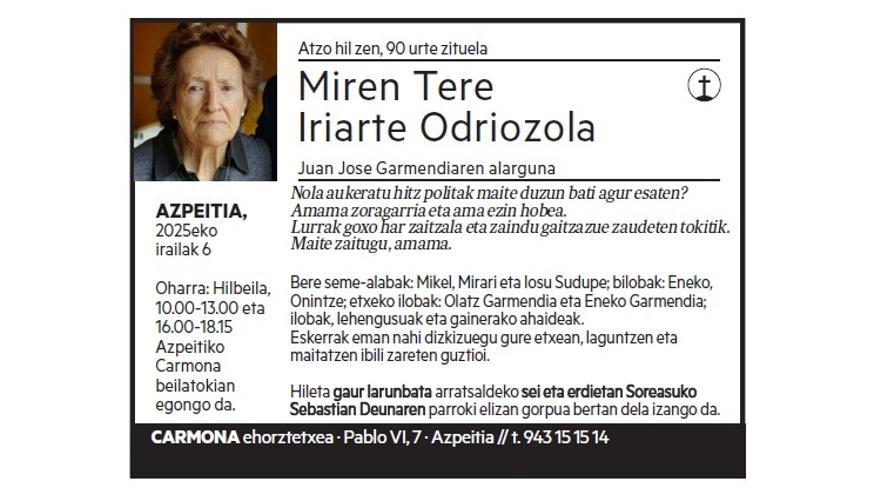 MIREN TERE IRIARTE ODRIOZOLA