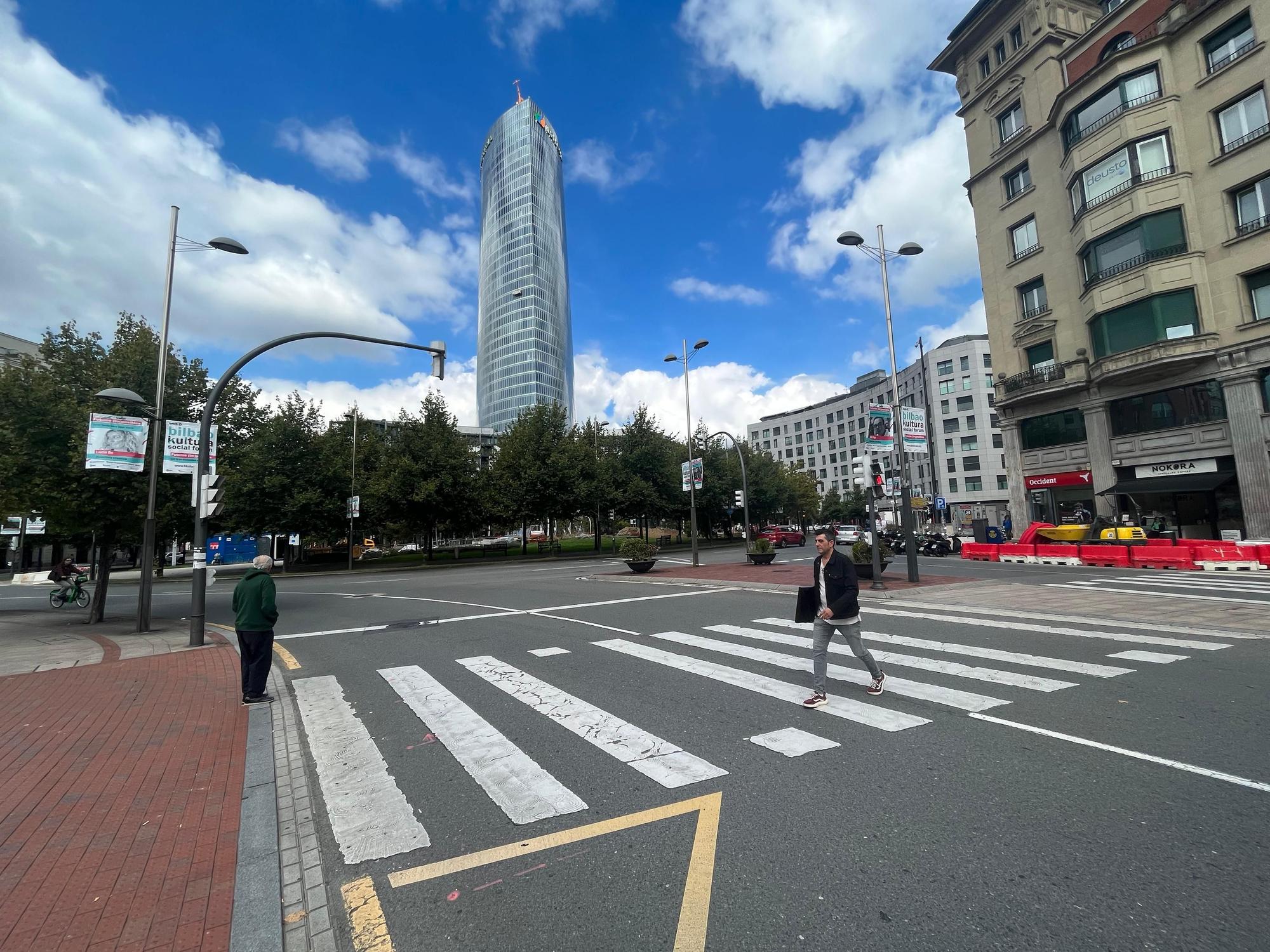 Obras en la Plaza Euskadi de Bilbao