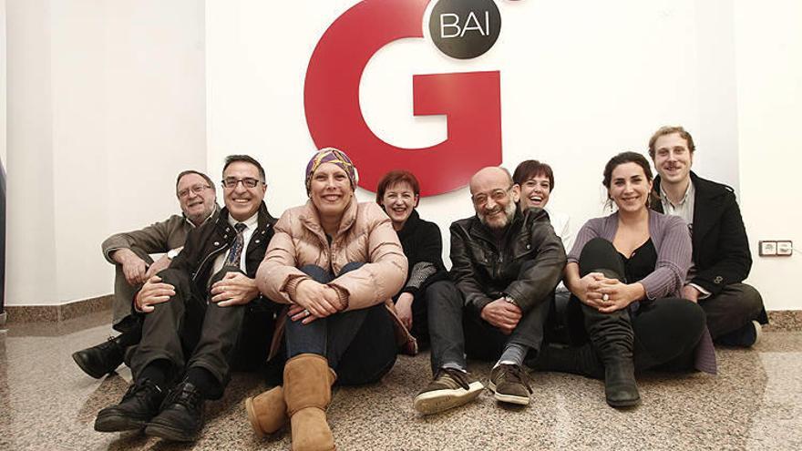 Componentes de Geroa Bai, pocos días después de las elecciones generales, cuando se confirmó el escaño en Madrid para la coalición.