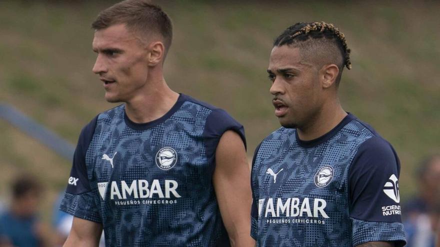 Mariano junto a Maras durante el entrenamiento.