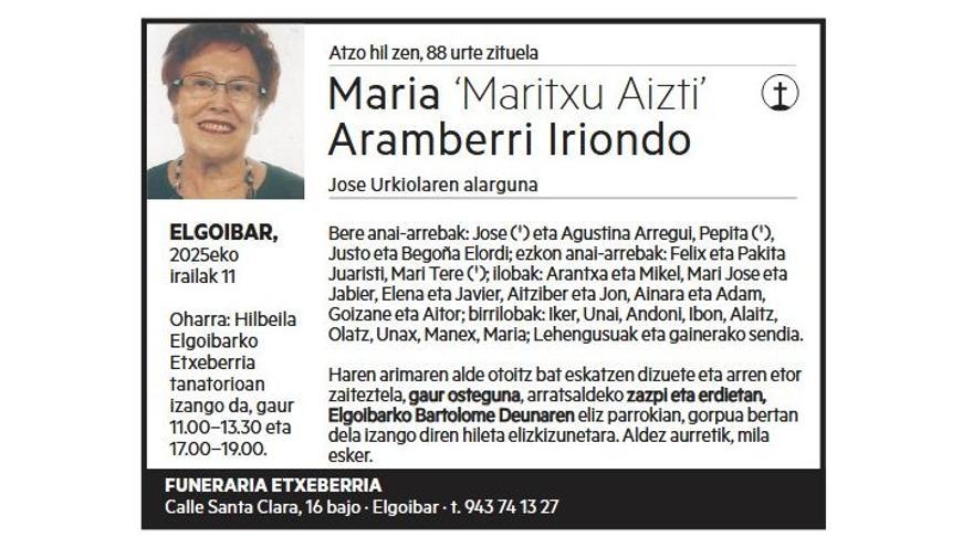 MARIA ARAMBERRI IRIONDO