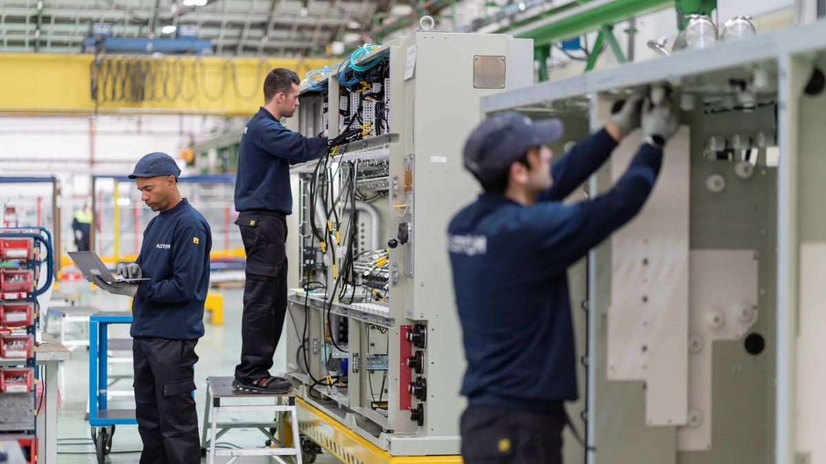 Trabajadores de Alstom.