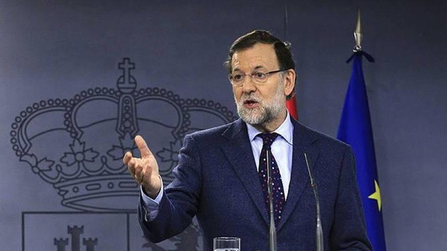 El presidente del Gobierno, Mariano Rajoy, durante la rueda de prensa.
