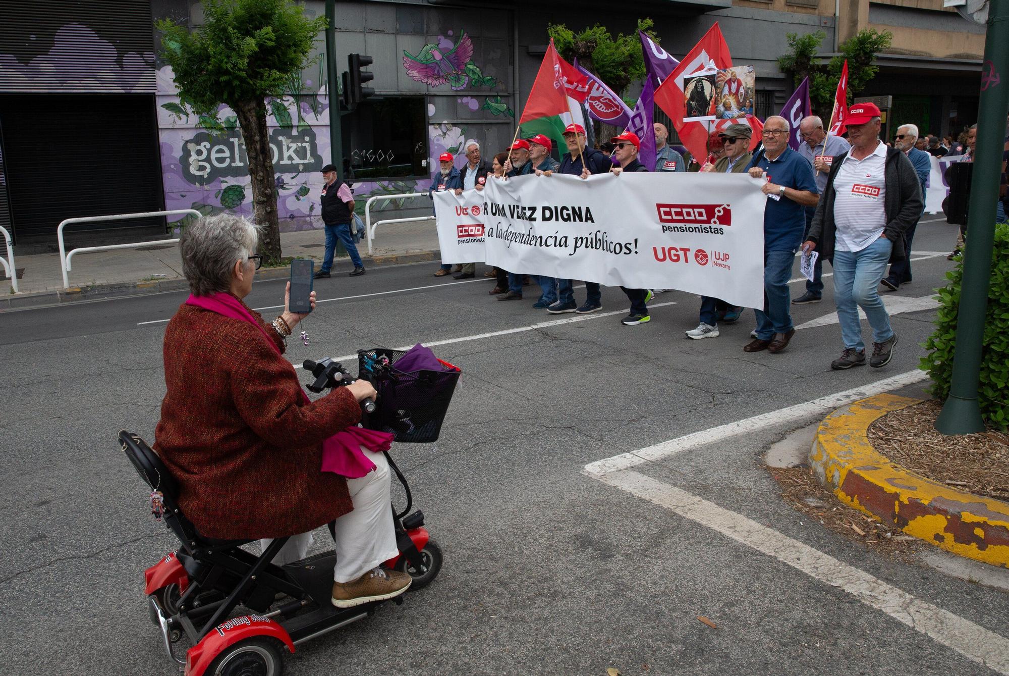 Fotos de la manifestación de UGT y CCOO por el 1 de mayo en Pamplona