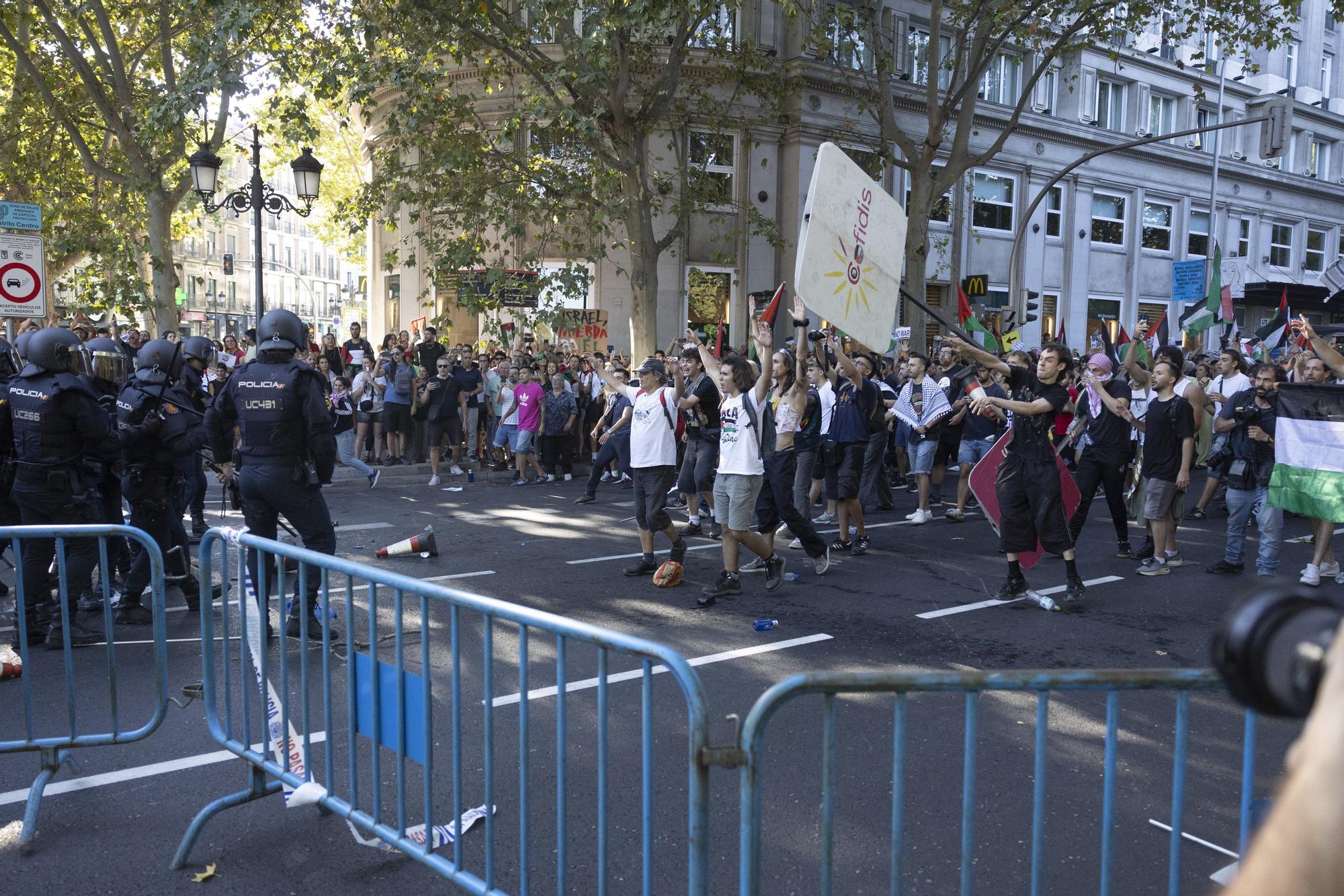 Cargas policiales en Madrid contra los manifestantes propalestina