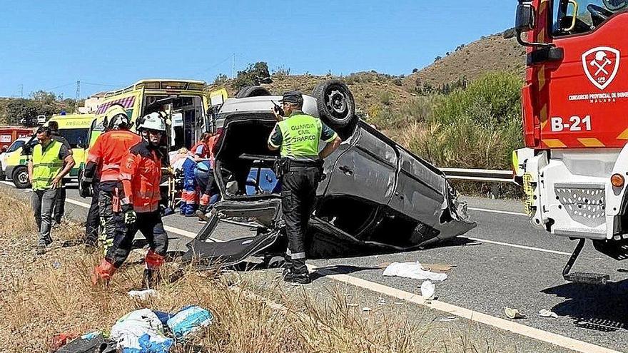 Un accidente ocurrido el pasado martes en la localidad malagueña de Vélez. Foto: E. P.