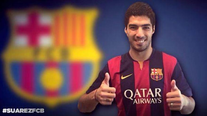 El Barça hace oficial el fichaje de Suárez por 5 temporadas.
