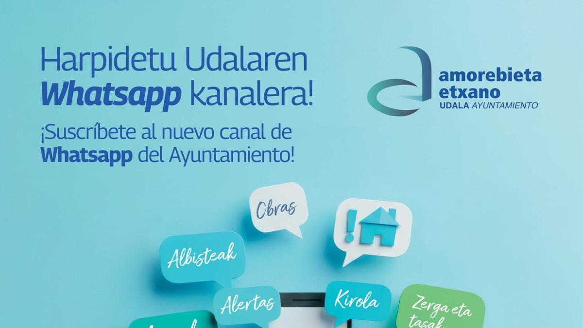 WhatsApp bidezko komunikazio-kanala ireki du Amorebieta-Etxanok.
