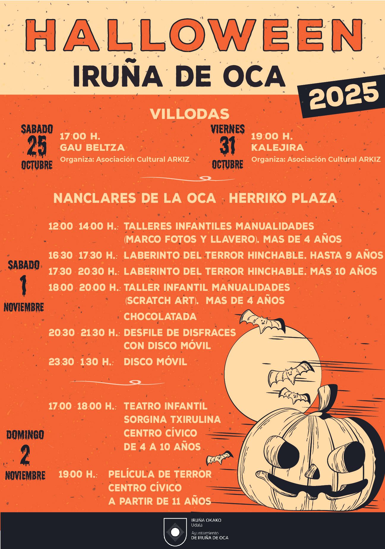 Programa de Halloween en Iruña de Oca
