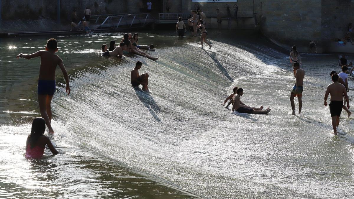 Imágenes de la ola de calor en Pamplona