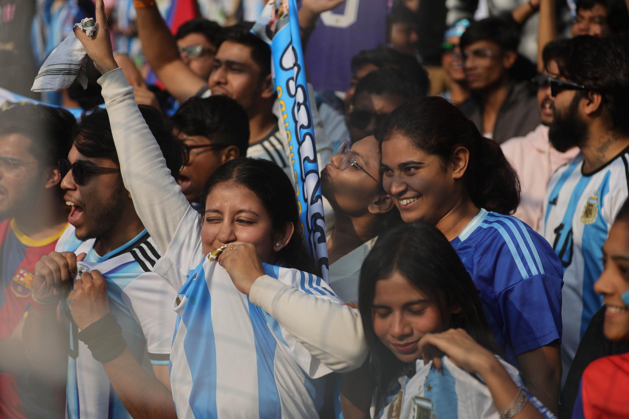 Imágenes de la visita de Messi a India