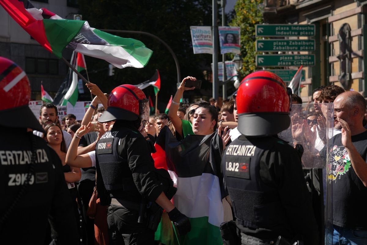 Manifestación en Bilbao en apoyo al pueblo palestino y a la flotilla