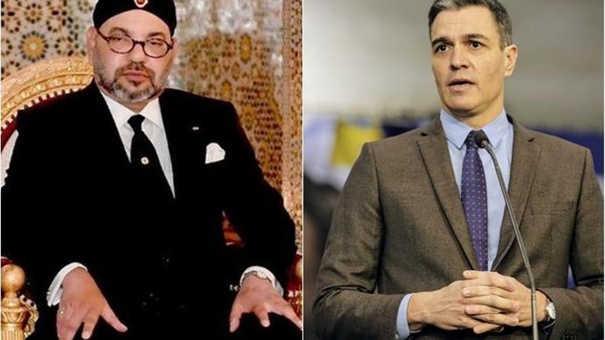 Mohamed VI y Pedro Sánchez.