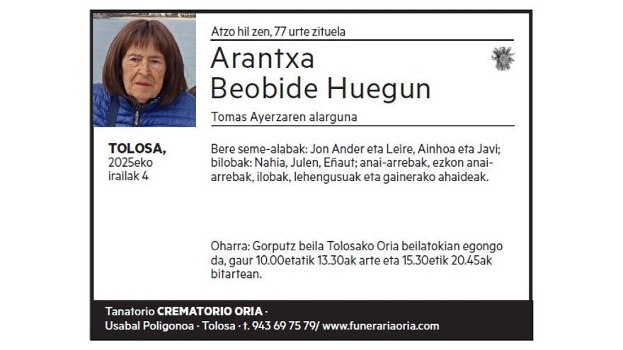 ARANTXA BEOBIDE HUEGUN