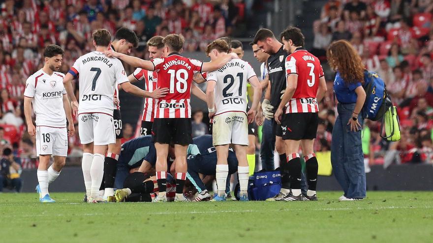 Valverde admite que se asustaron con Yuri porque "le costaba respirar" durante el partido Athletic-Osasuna