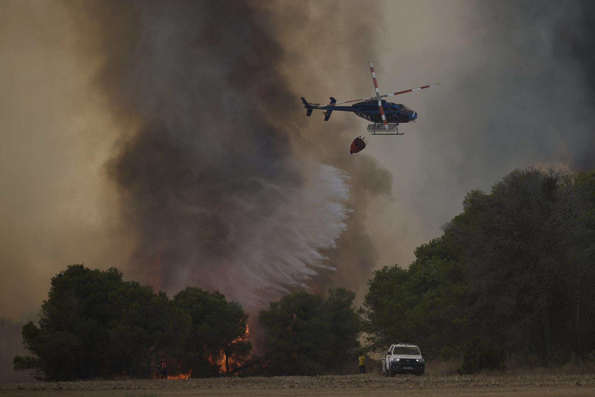Fotos del incendio forestal cerca de Carcastillo