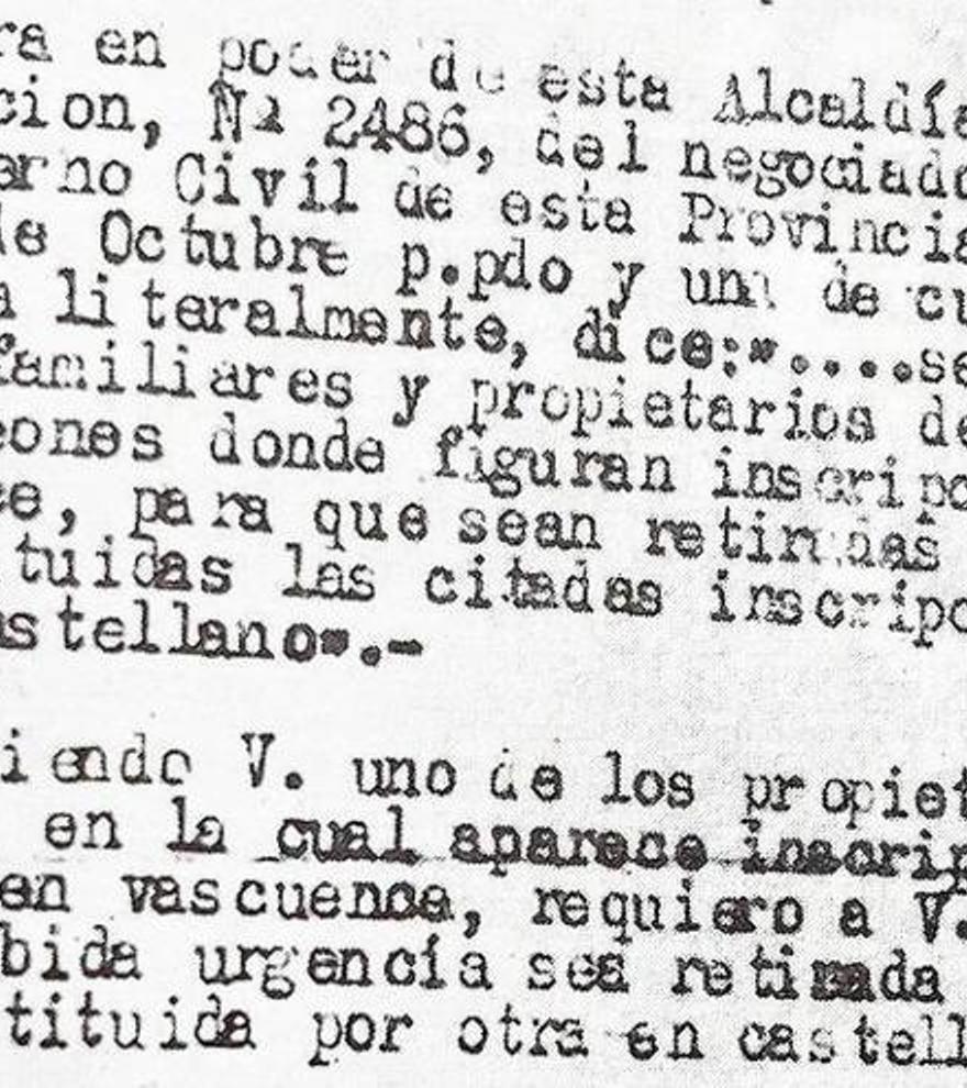 El régimen que prohibió hablar en euskera para silenciarla