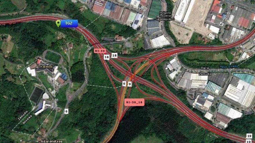 Retenciones en el Txorierri por un accidente de tráfico a la altura de Zamudio