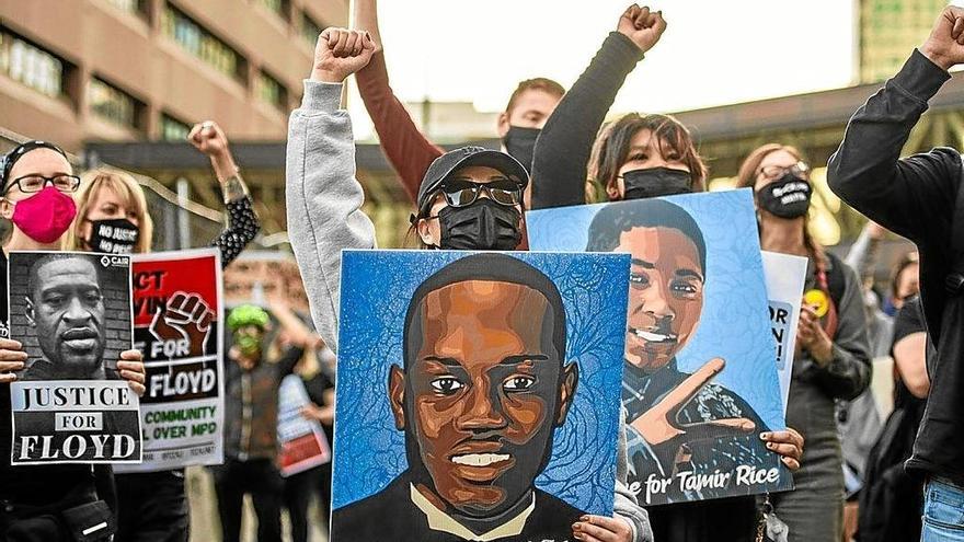 Protestas antirracistas durante el juicio por el asesinato de Floyd.