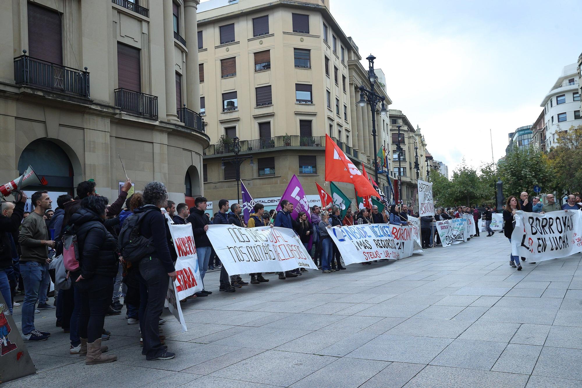 Fotos de la tercera jornada de huelga en la FP de Navarra