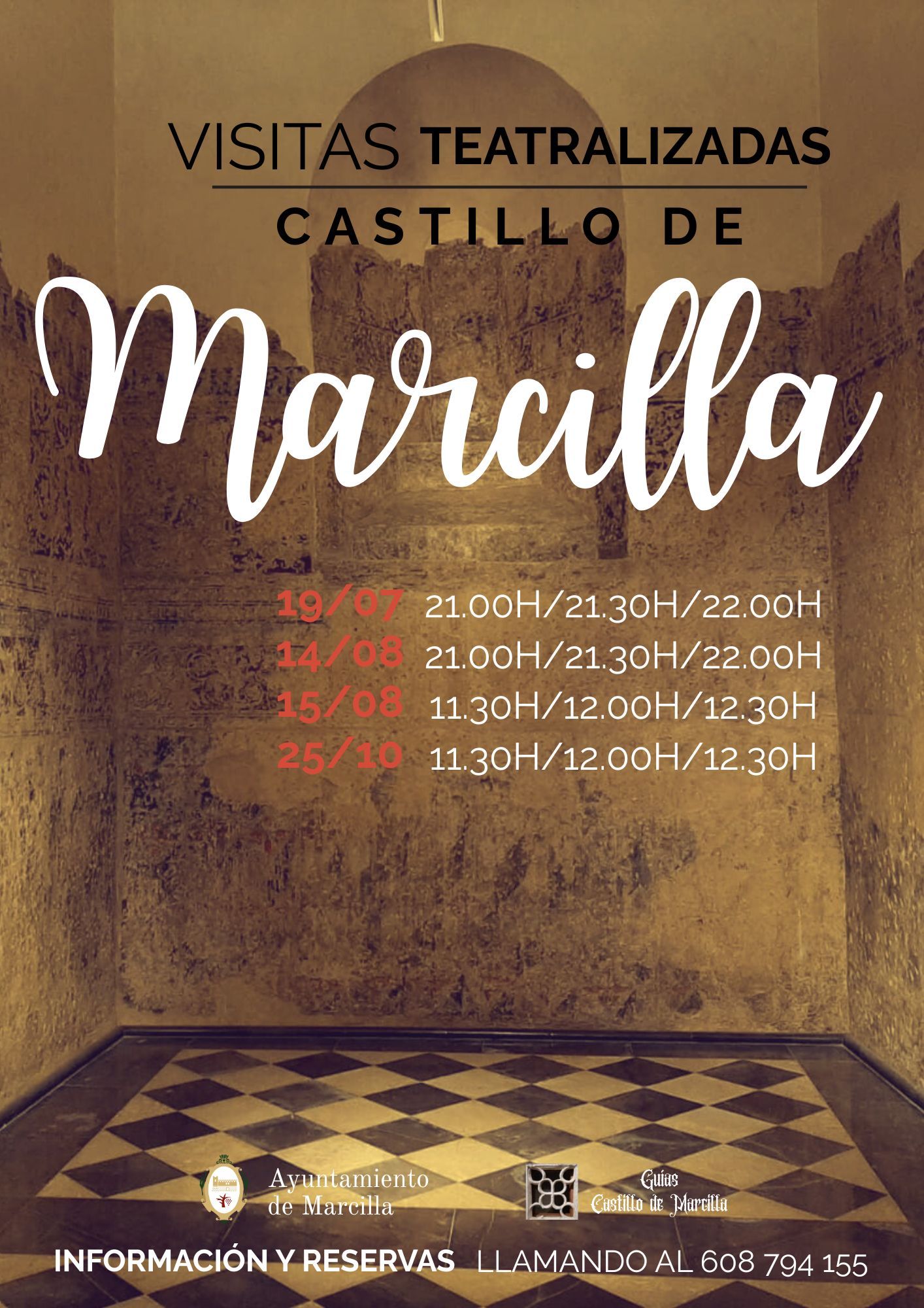 Cartel oficial con las visitas teatralizadas al Castillo de Marcilla 2025 