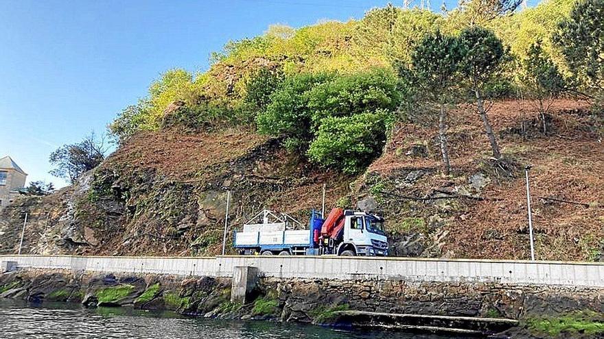 Las obras para la estabilización de la ladera de Ondartxo. Foto: N.G.