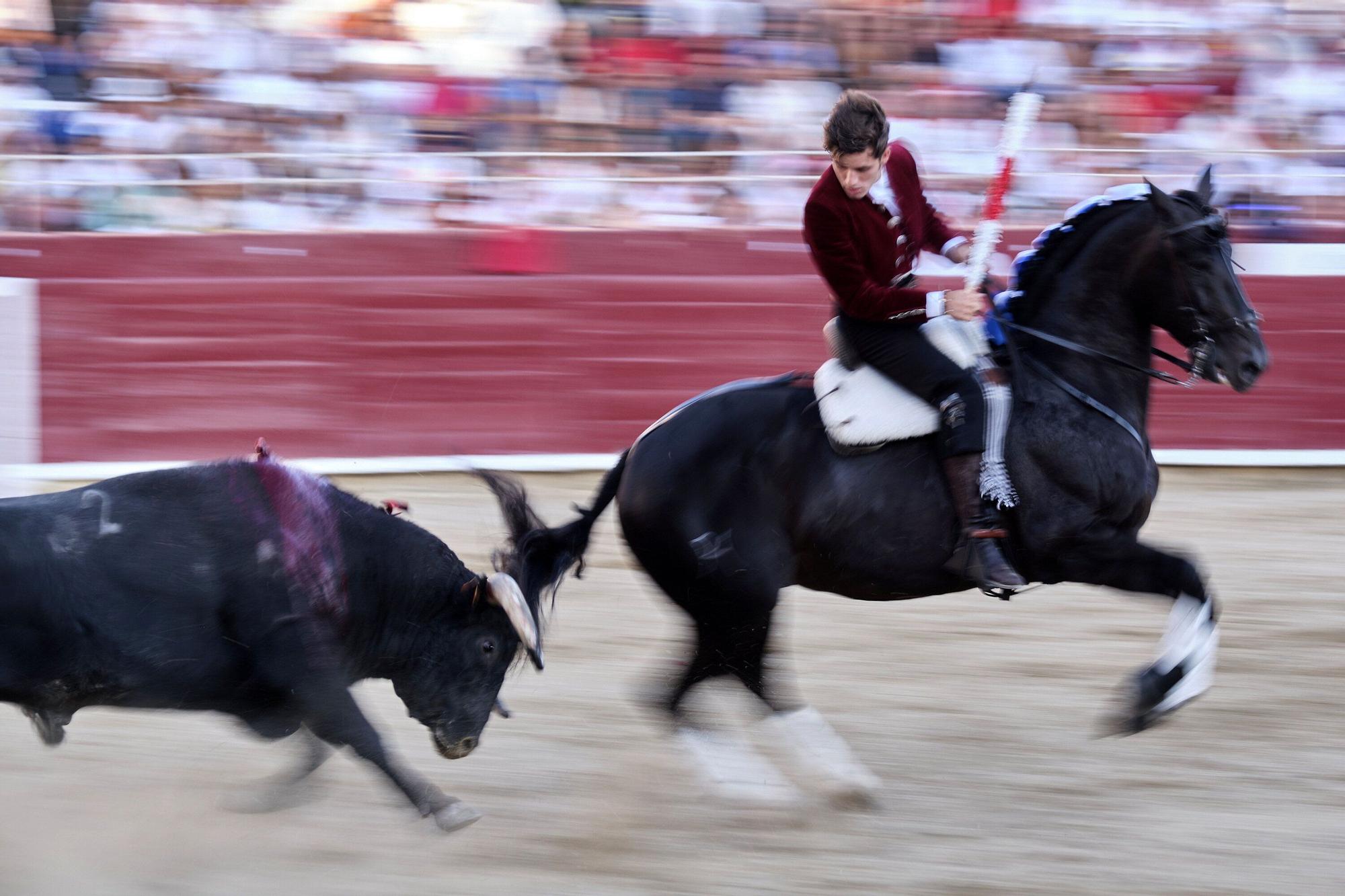 Fotos de la 'encerrona' de Guillermo Hermoso de Mendoza en la plaza de toros de Estella - Lizarra