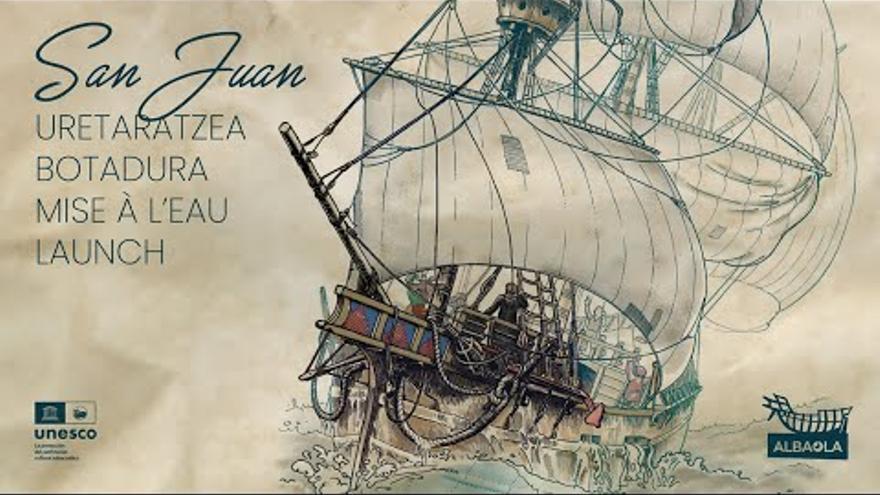 La botadura del ballenero San Juan, en directo