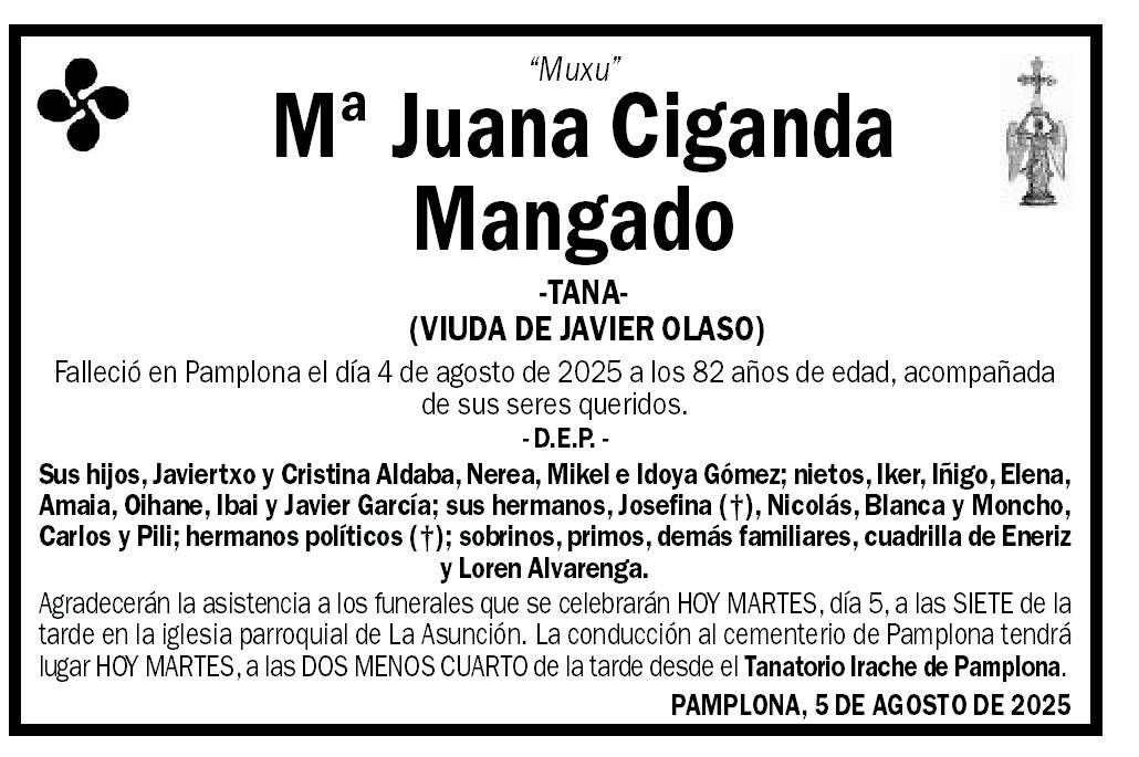Mª Juana Ciganda Mangado