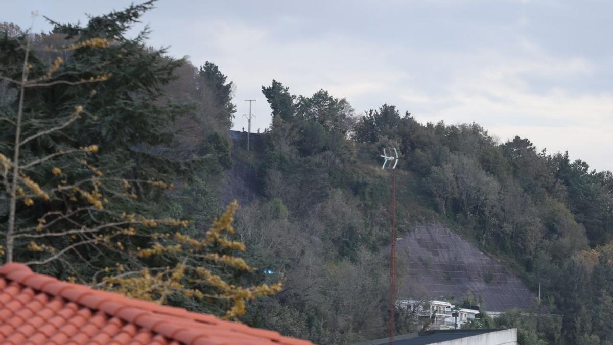 Zona afectada por el incendio en la subida a Higer