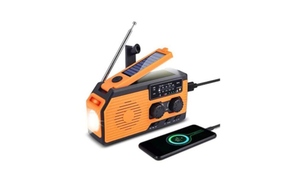 Radio con panel solar.