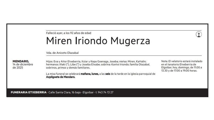 Miren Iriondo Mugerza