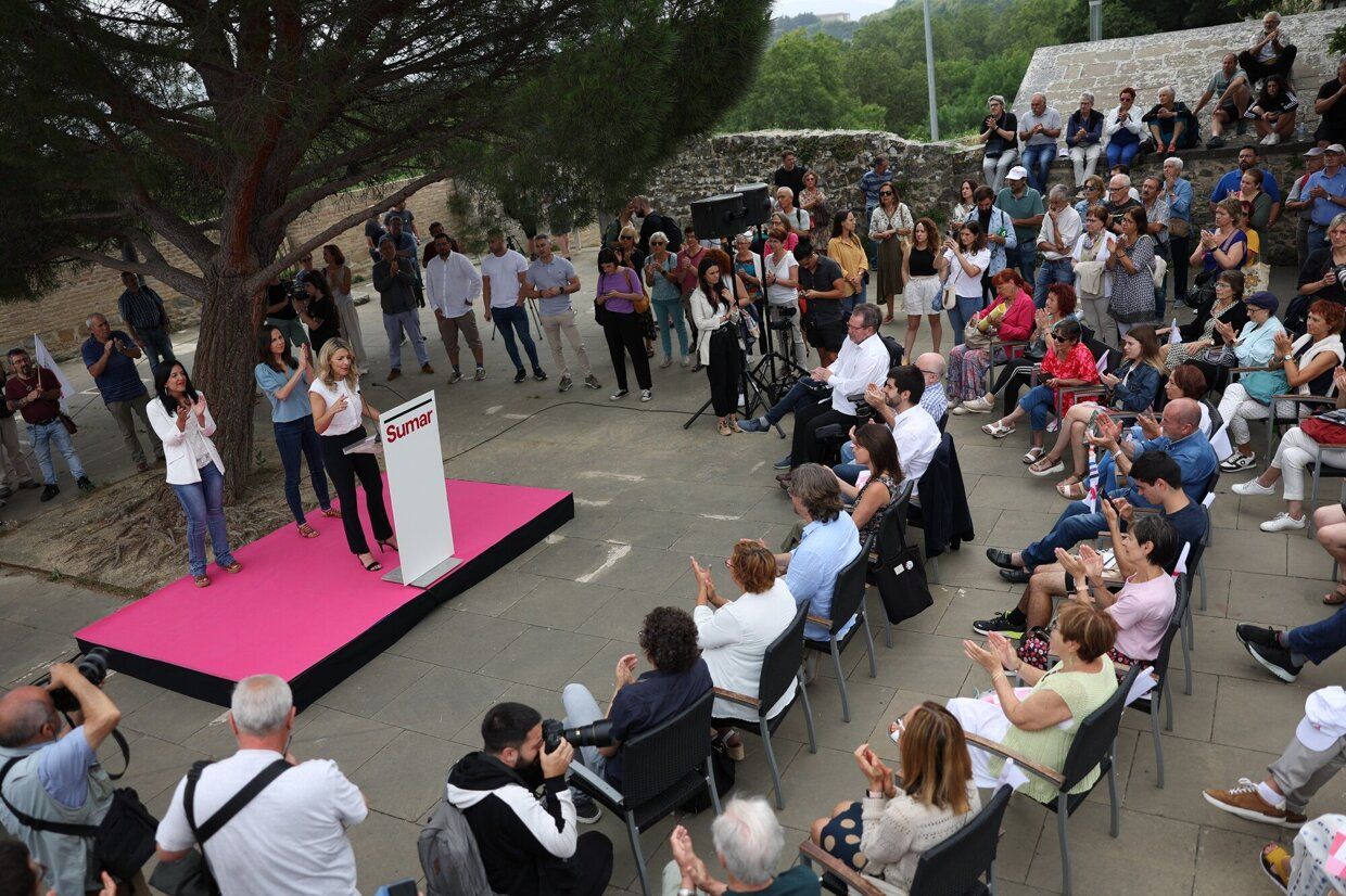 Yolanda Díaz y Ione Belarra comparten campaña de Sumar en Pamplona