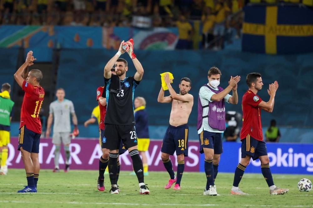 Imágenes del partido España-Suecia de la Eurocopa.