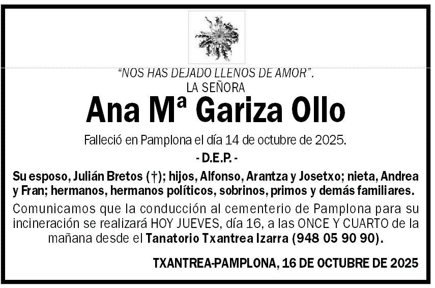 Ana Mª Gariza Ollo