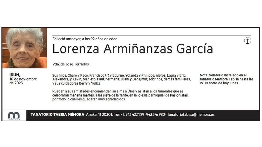 LORENZA ARMIÑANZAS GARCIA